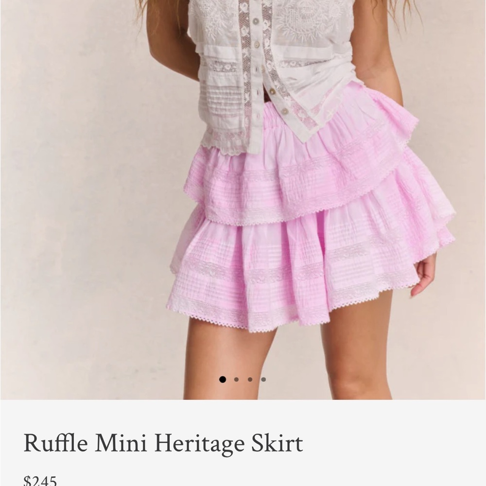 LoveShackFancy Pink Ruffle Skirt